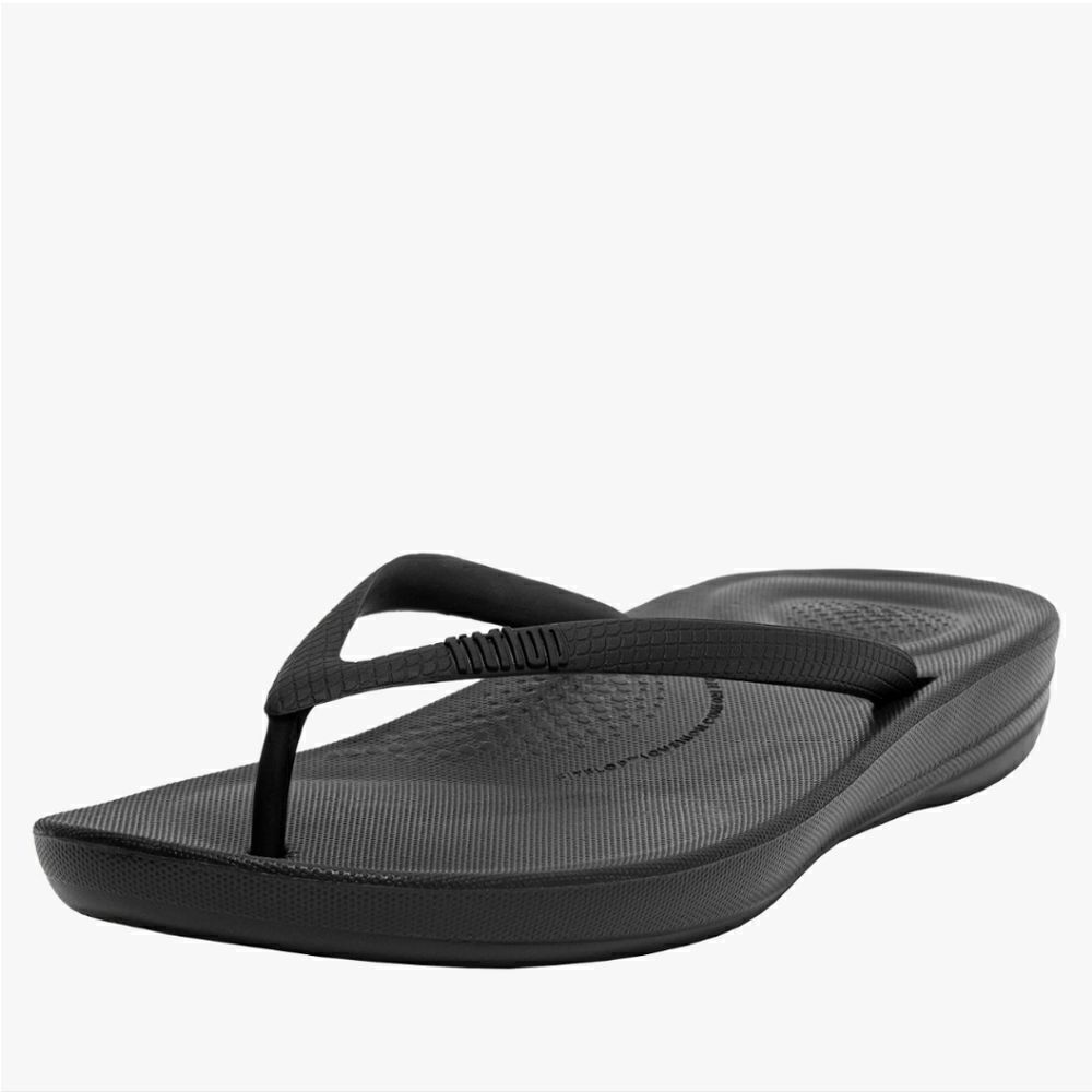 Black flip flops
